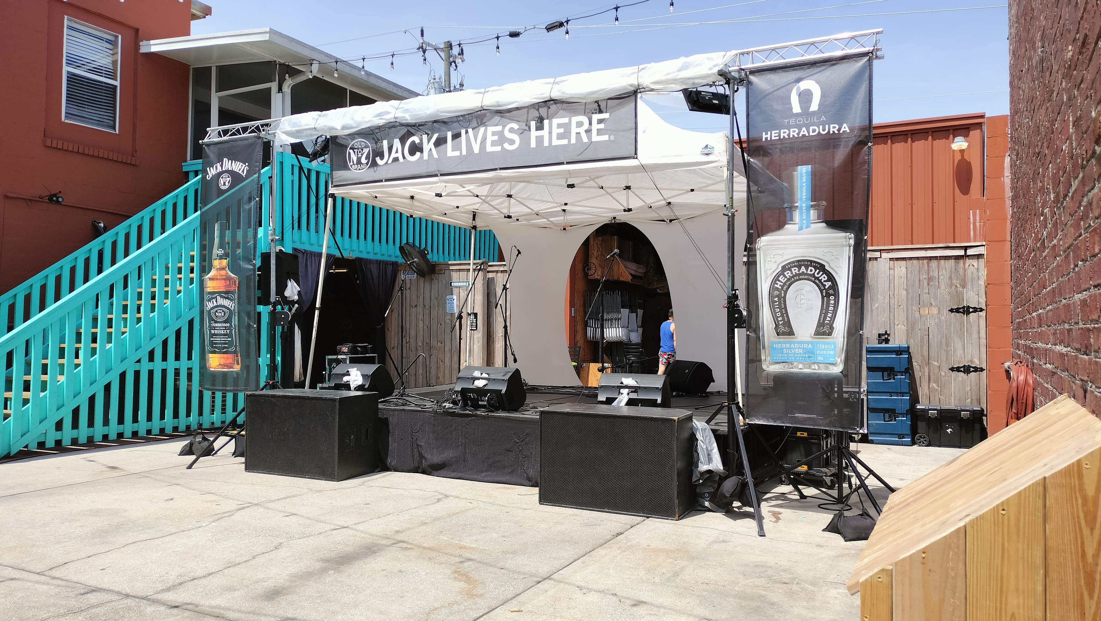 Event lighting and stage setup