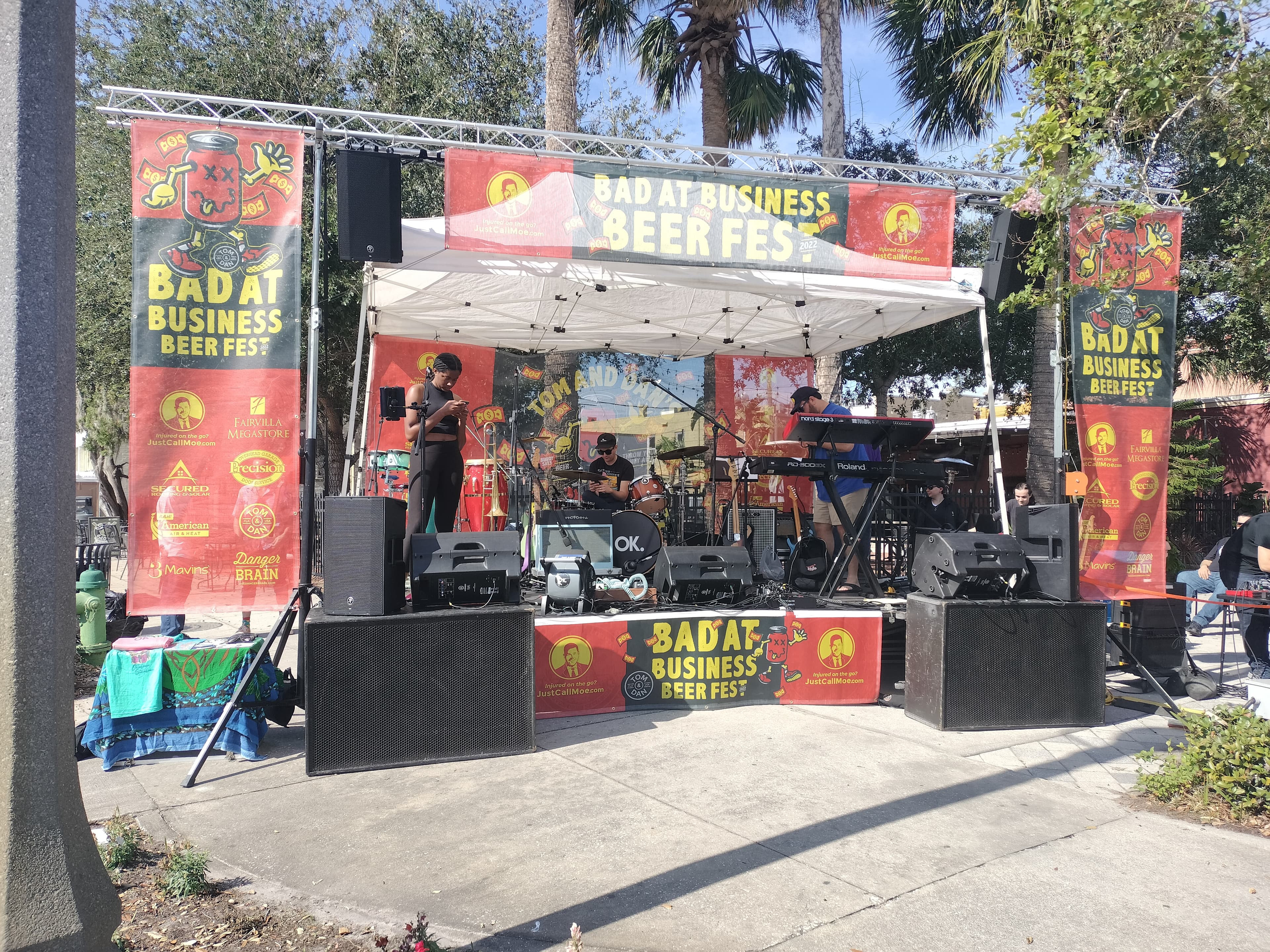 Stage and lighting at a live show